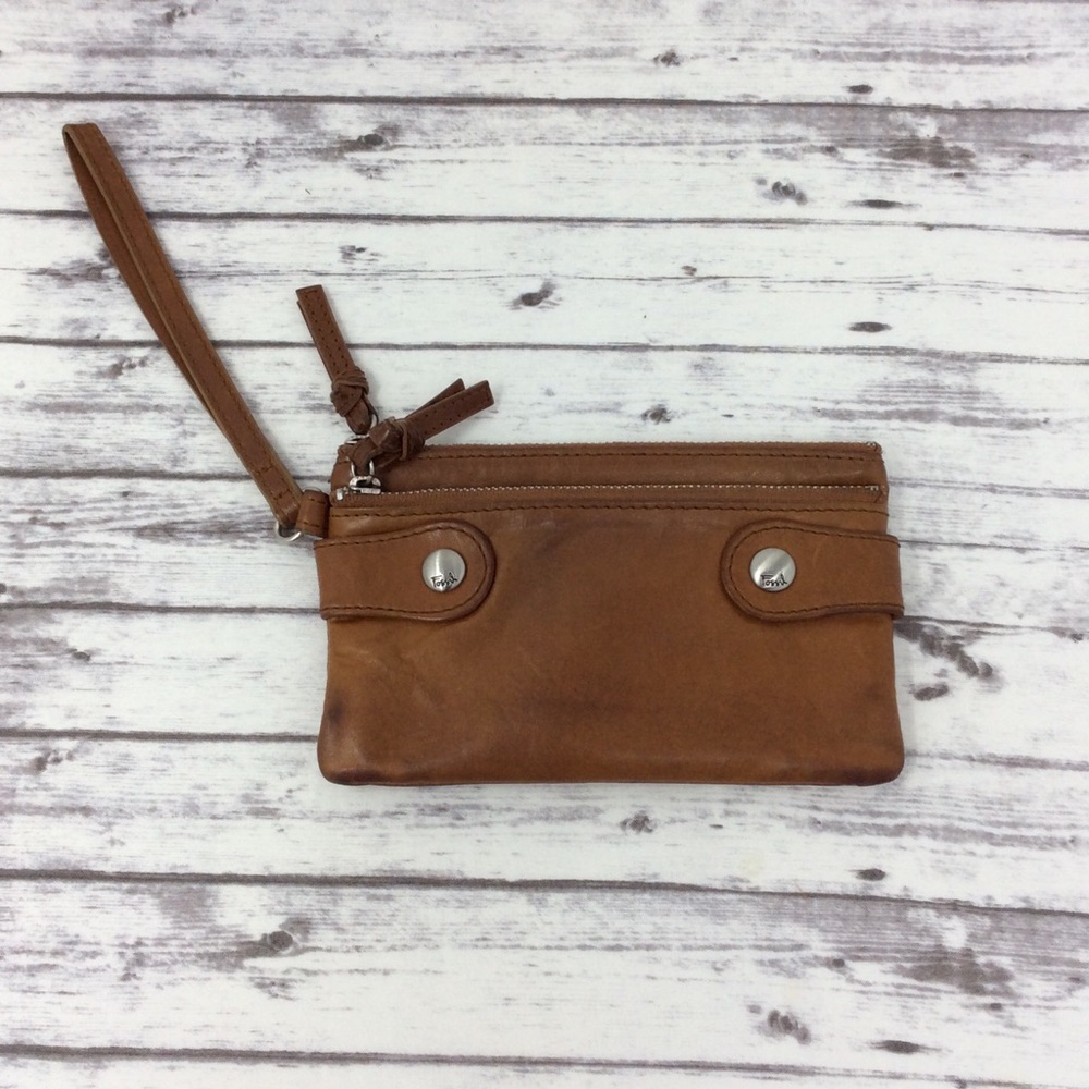 Fossil Brown Smooth Leather Coin Wristlet